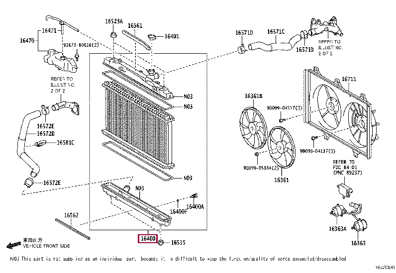 1640031850: радиатор двигателя Лексус