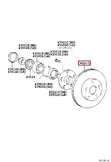 4351250112: тормозной диск передний Лексус