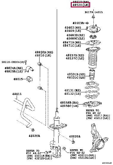 4852080302: амортизатор передний левый Лексус