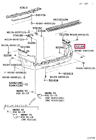 5215960300A1: бампер задний Лексус