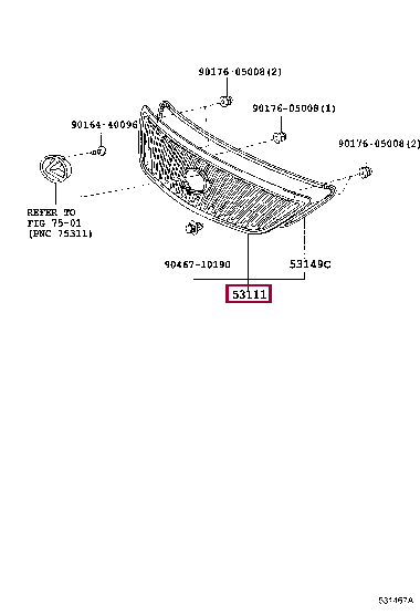 5310148070: решетка радиатора Лексус