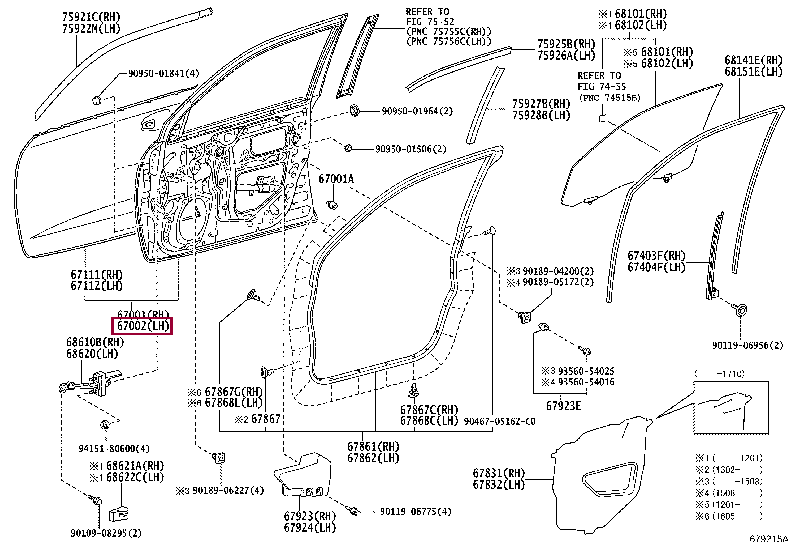 6700260700: дверь передняя левая Лексус