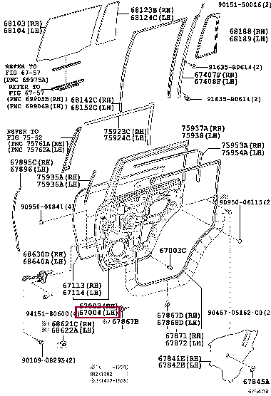 6700460460: дверь задняя левая Лексус